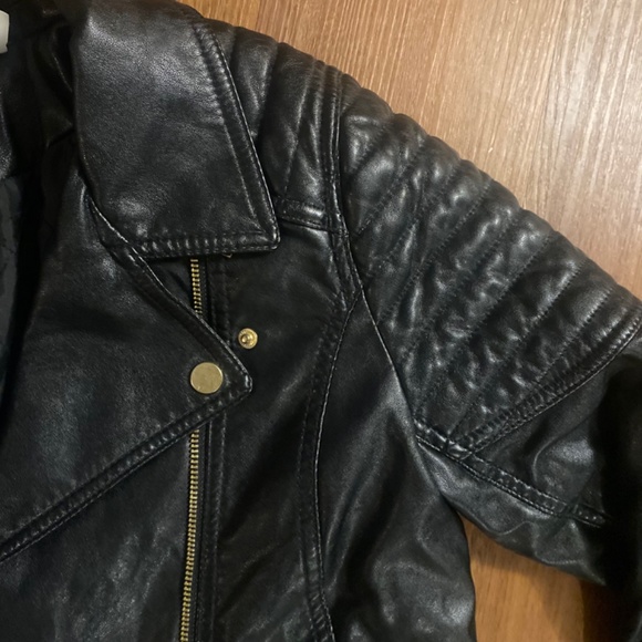 Faux Leather Motto Jacket - Picture 3 of 4